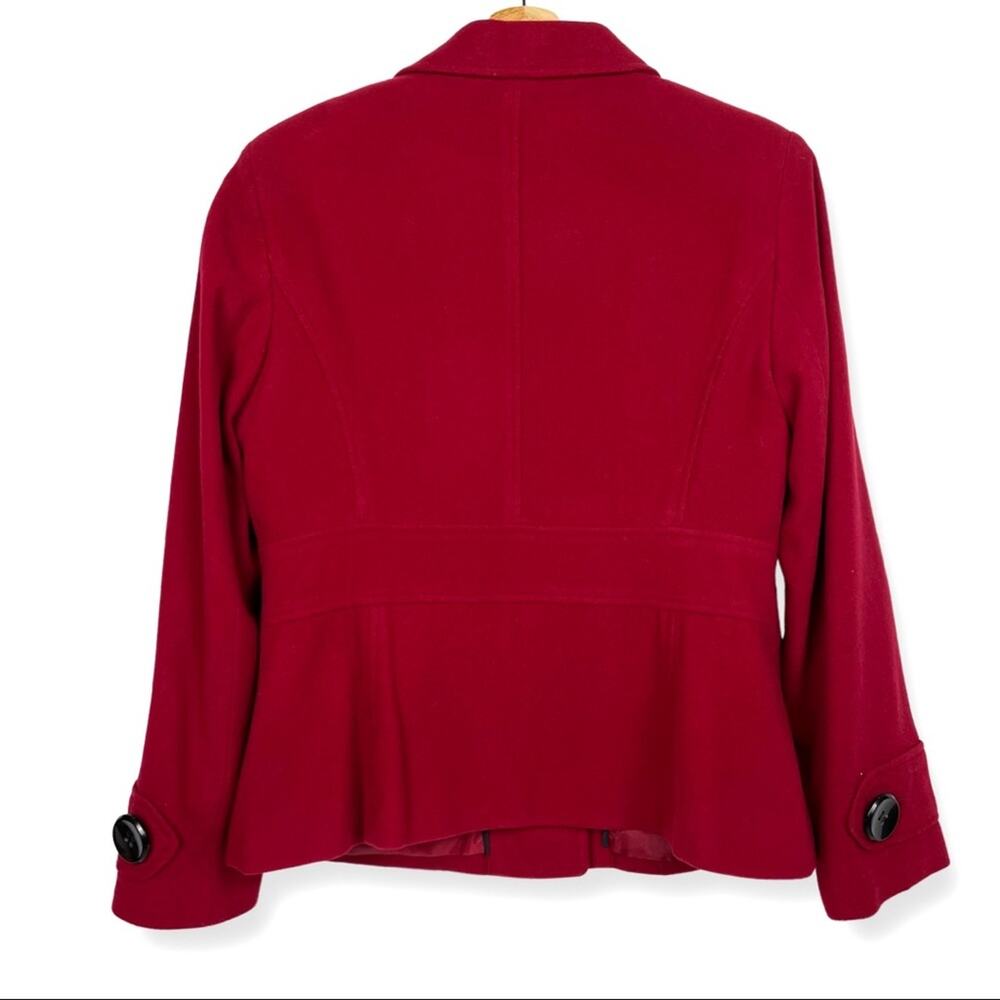 East 5th Red Blazer Jacket Classic Career Minimalist Holiday Wool Blend Large - Picture 6 of 8